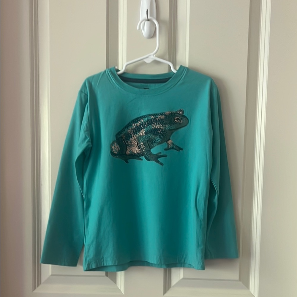 Tea Collection Aqua Frog Graphic Long Sleeve Tee